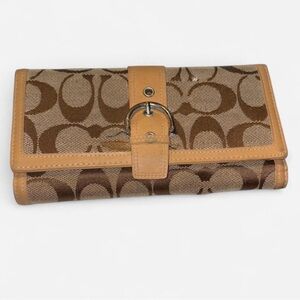 Coach Signature Canvas Buckle Wallet | Vintage Coach